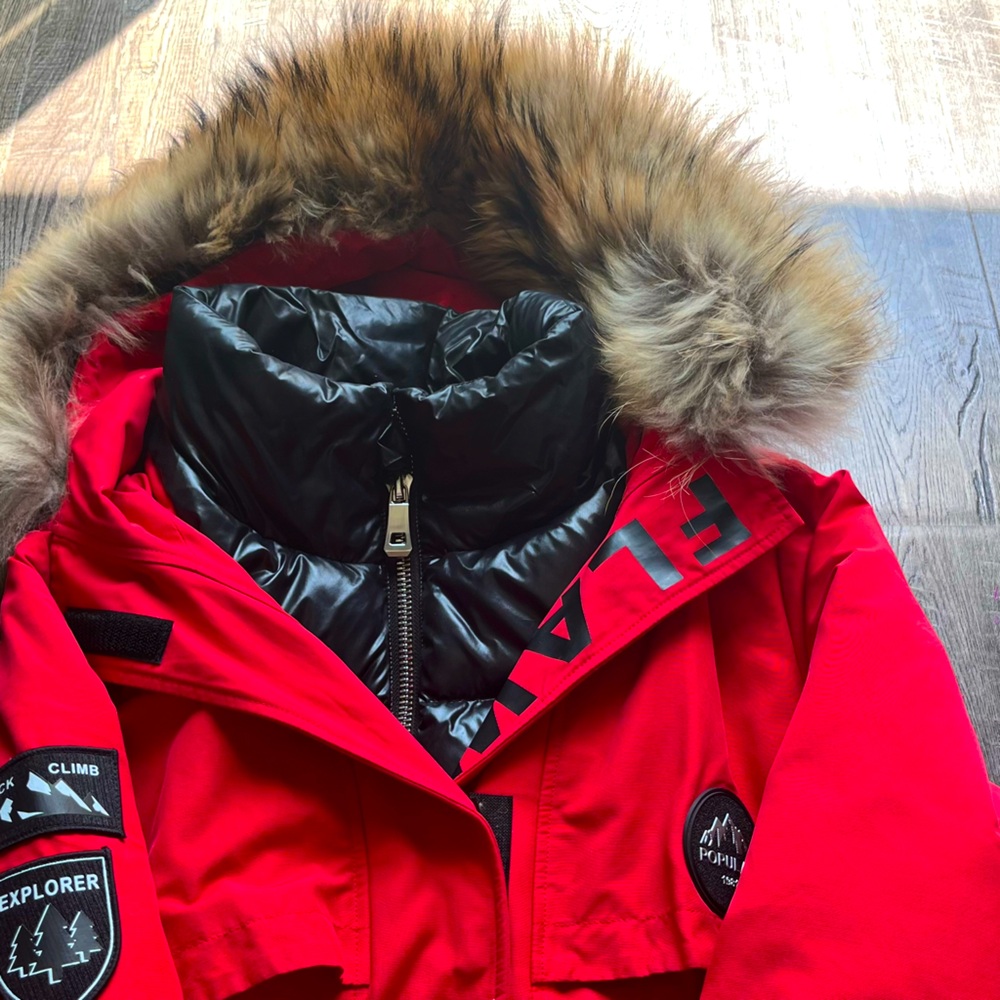 Alaska luxy winter coat, size EU 42, red, used